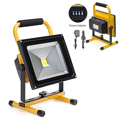 50W LED Work Light Rechargeable Portable Flood Light Battery Powered Flood Light for Outdoor Lighting,Camping,Hiking,Fishing,Car Repairing,Construction Site